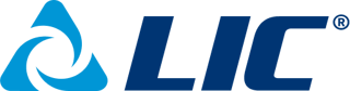 a blue and black logo