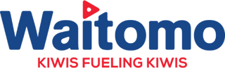 a blue and red logo